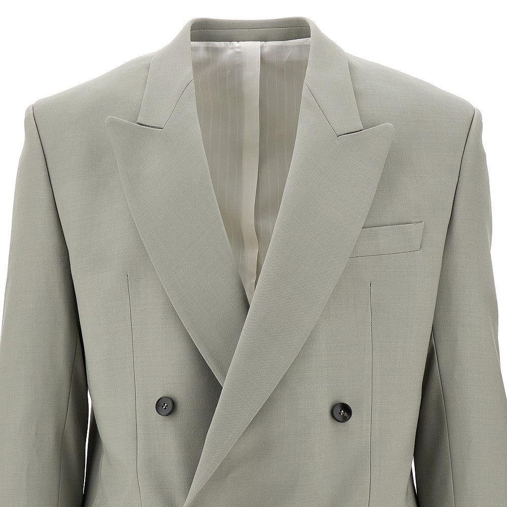 Wool-blend double-breasted jacket