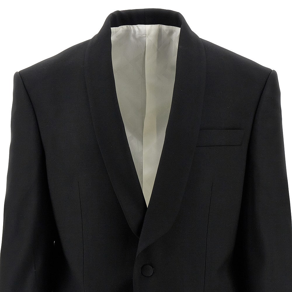 Stretch wool single-breasted jacket