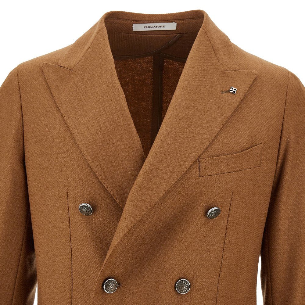 Wool and cashmere double-breasted blazer