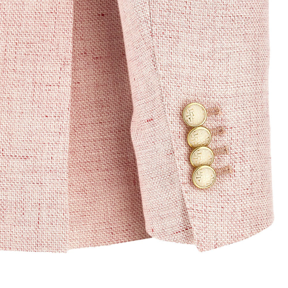 Linen and cotton double-breasted jacket
