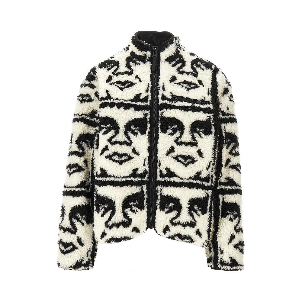 Repeated Icon sherpa jacket