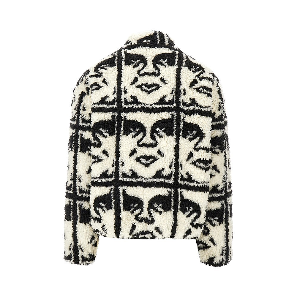 Repeated Icon sherpa jacket