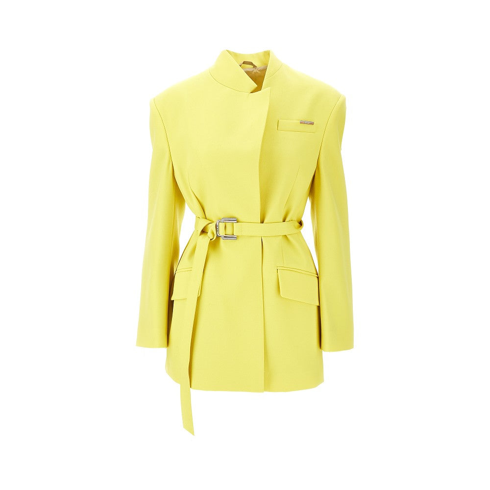 Giacca in gabardine con cintura