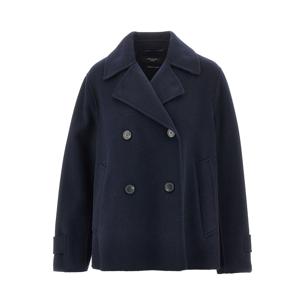 Wool-blend double double-breasted peacoat