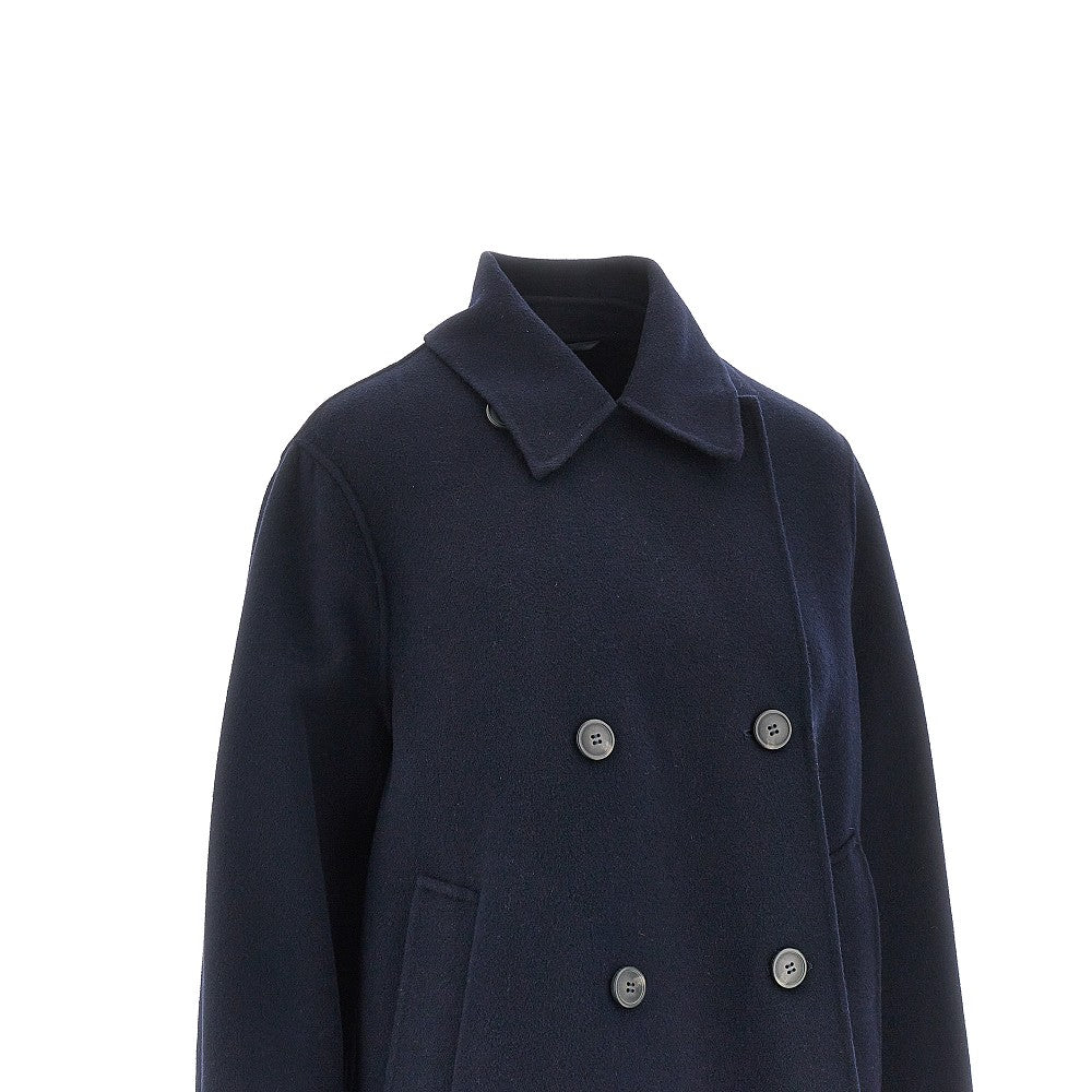 Wool-blend double double-breasted peacoat