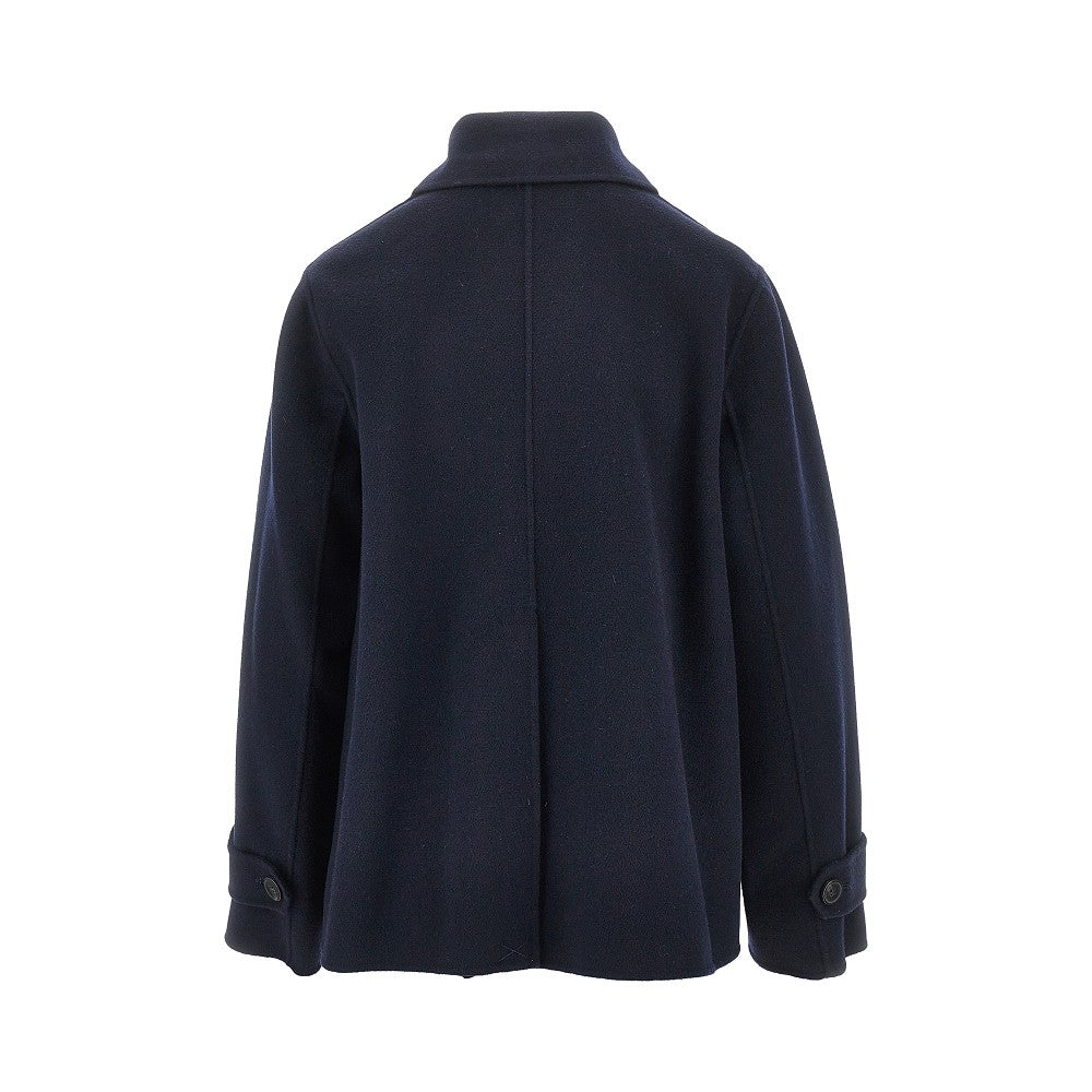 Wool-blend double double-breasted peacoat