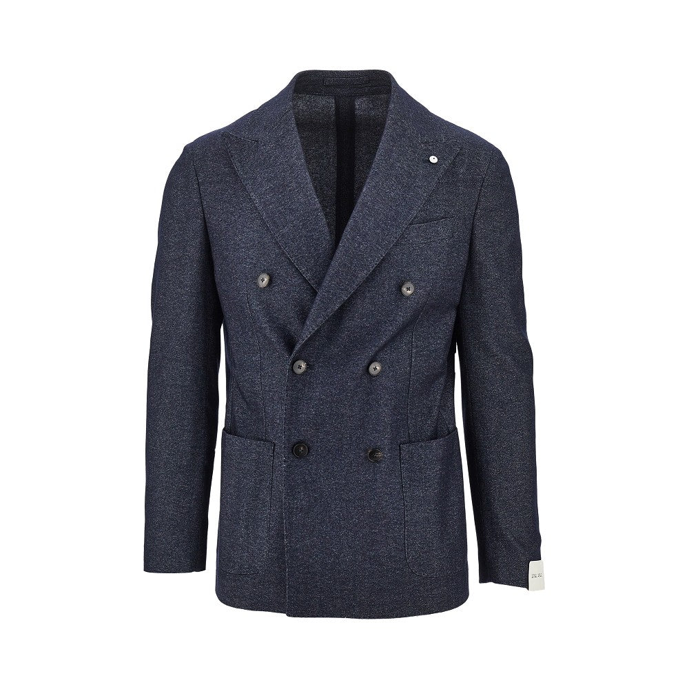 Giacca doppiopetto in tessuto effetto denim