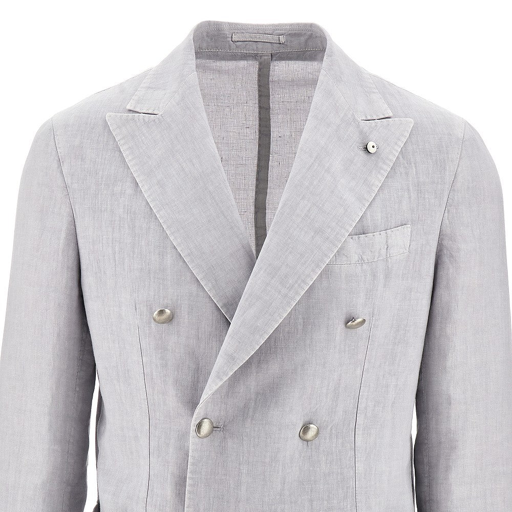Tailored double-breated linen jacket