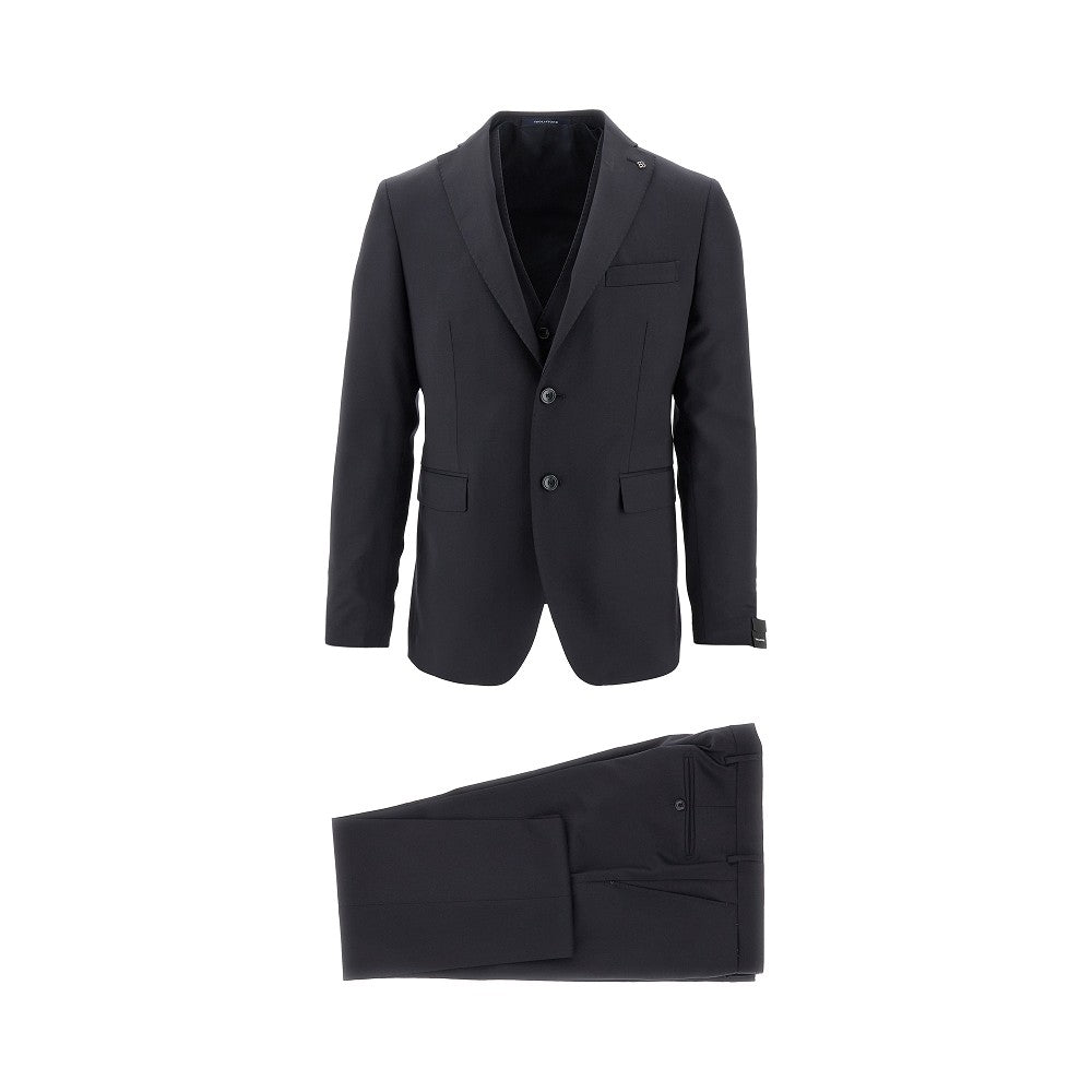 Virgin wool three-piece tailored suit