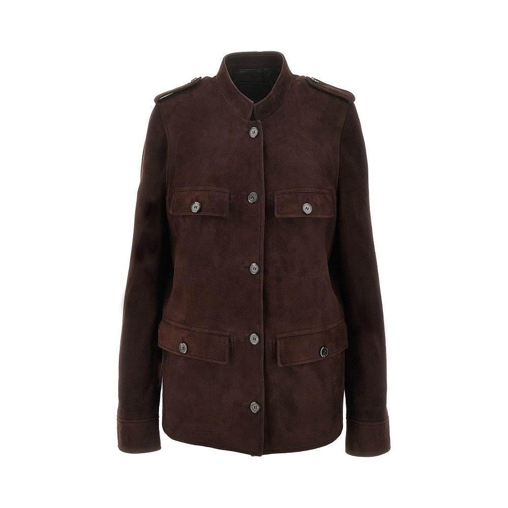 Giacca in pelle scamosciata