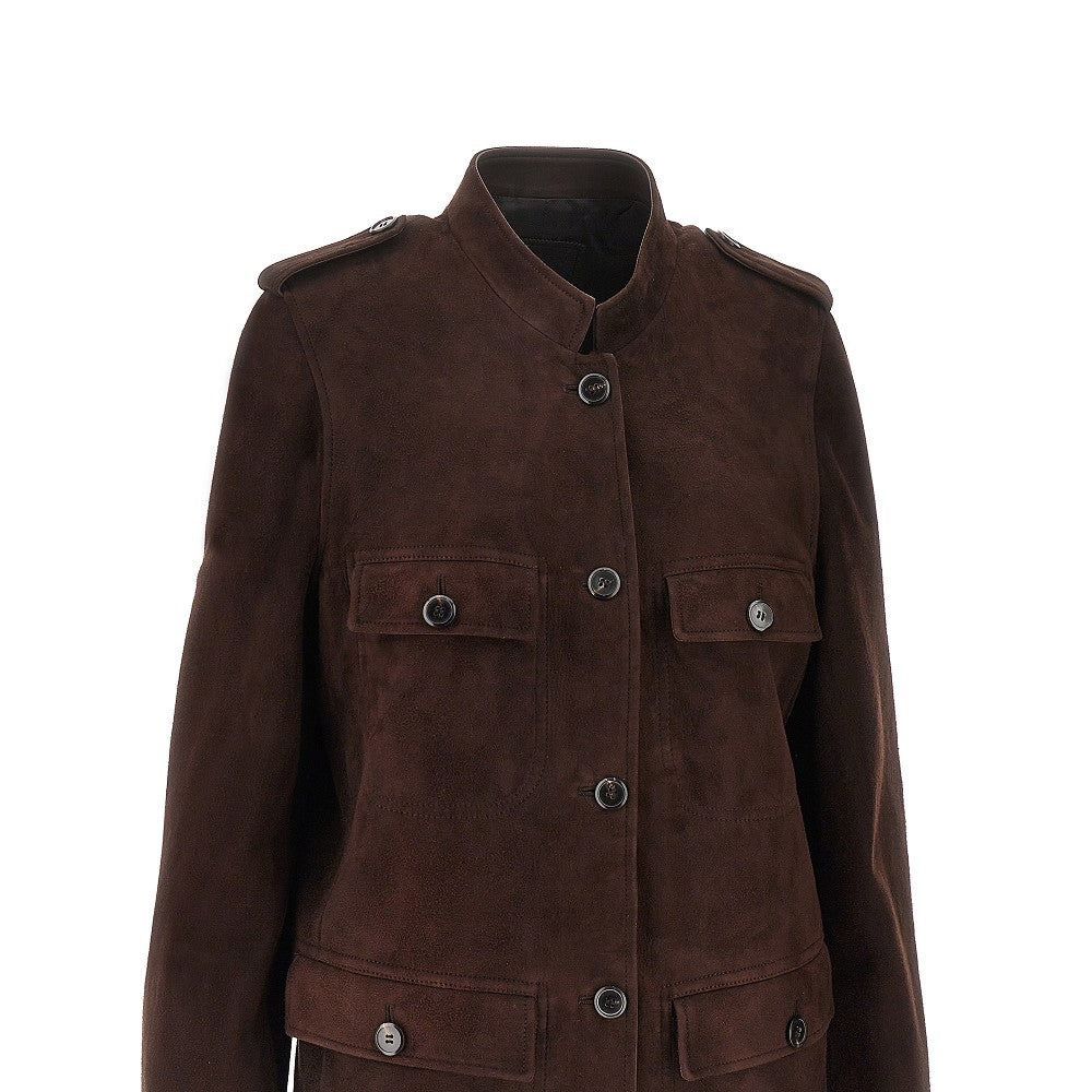 Giacca in pelle scamosciata
