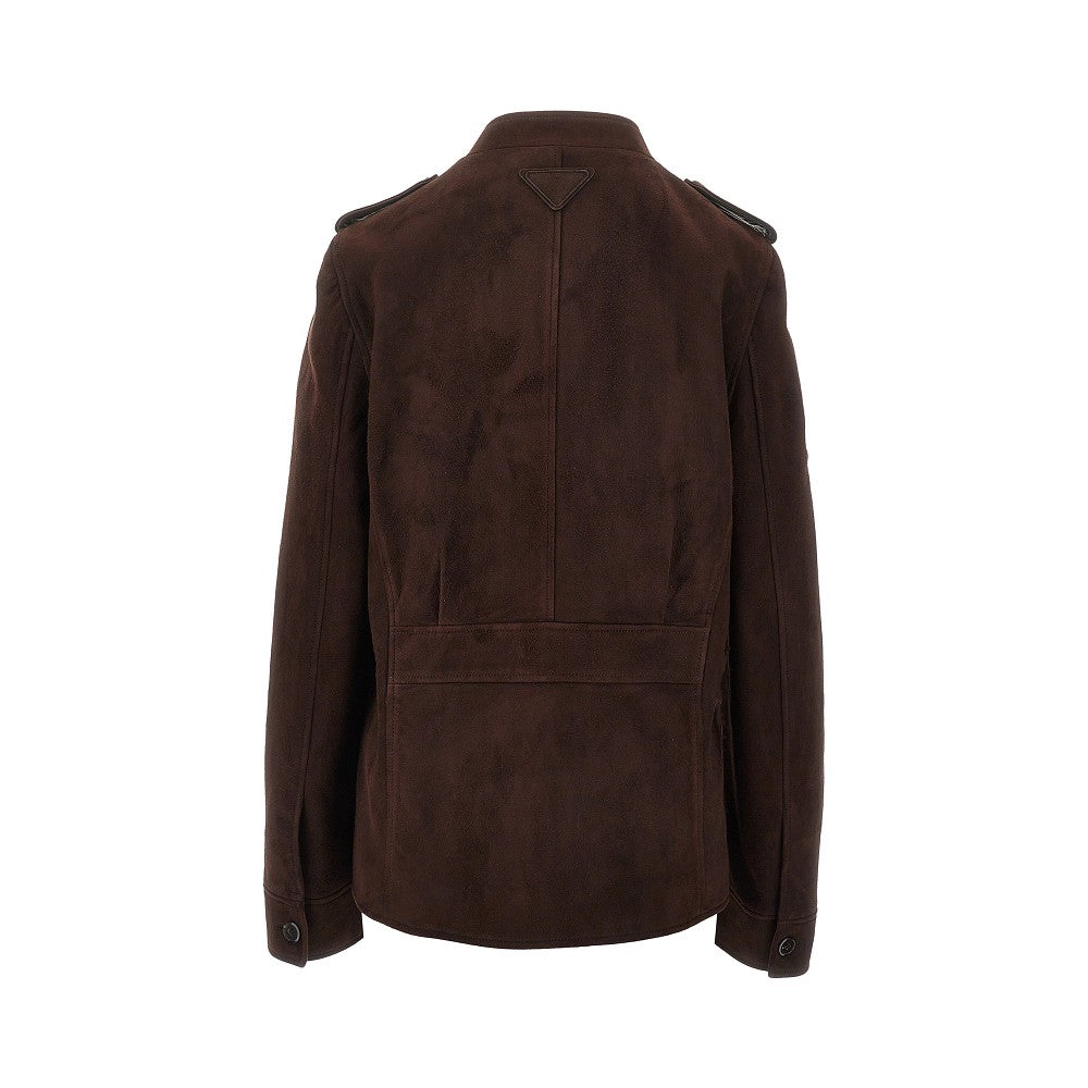 Giacca in pelle scamosciata
