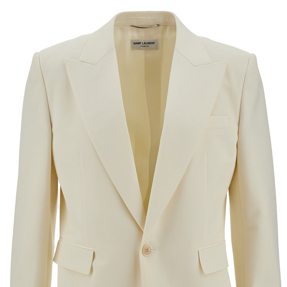 Wool gabardine single-breasted jacket