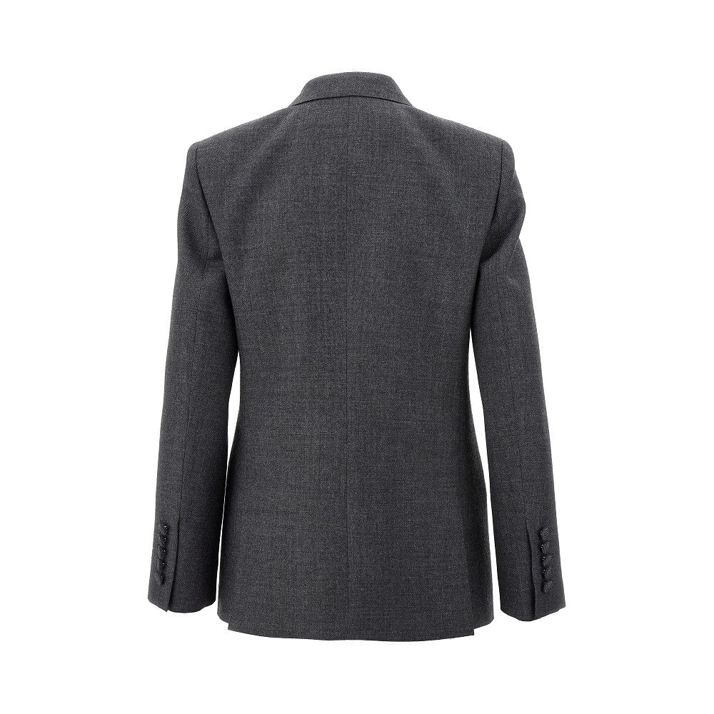 Wool grisaille single-breasted jacket