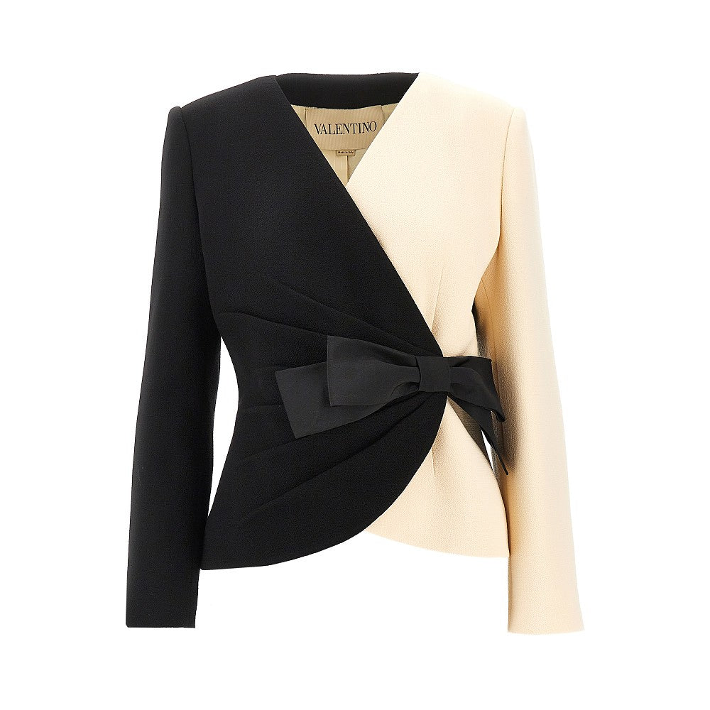 Wool Crepe jacket with bow