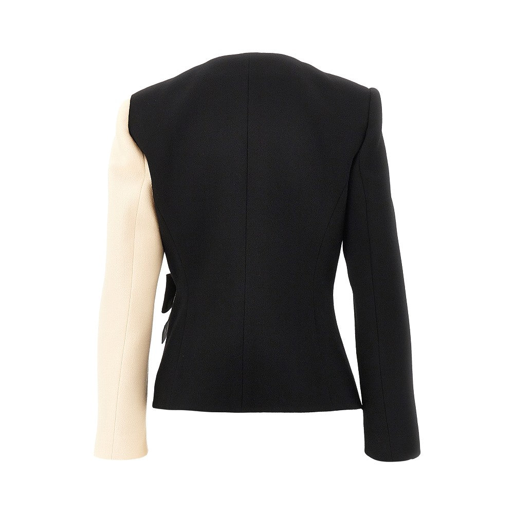 Wool Crepe jacket with bow