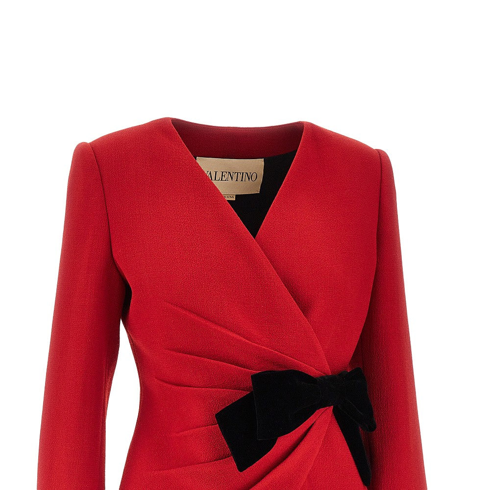 Wool Crepe jacket with bow