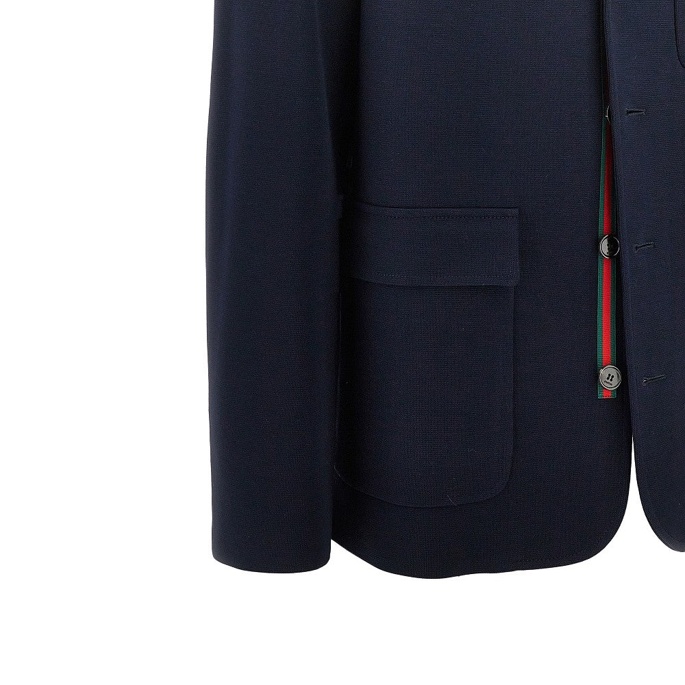 Cotton jersey single-breasted jacket