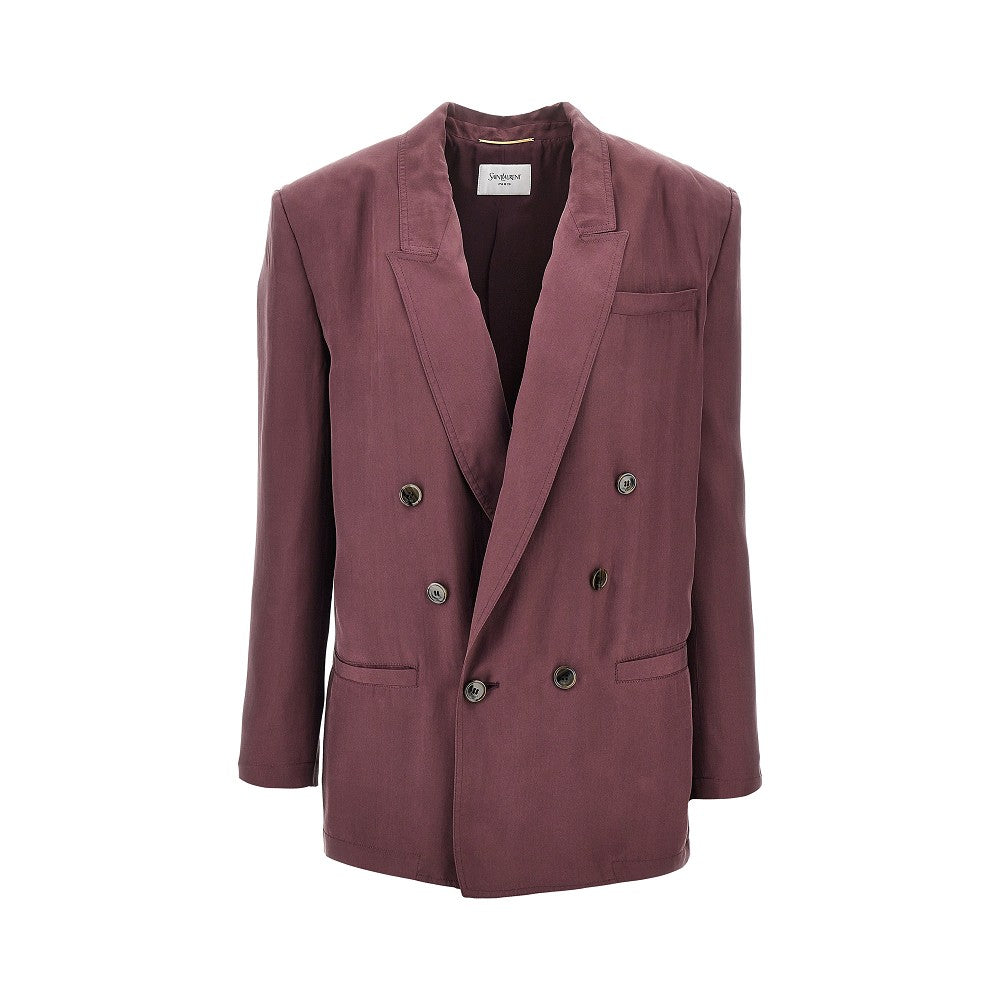 Habotai silk double-breasted jacket