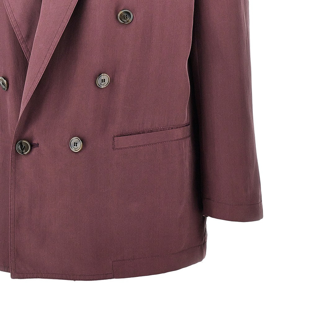 Habotai silk double-breasted jacket