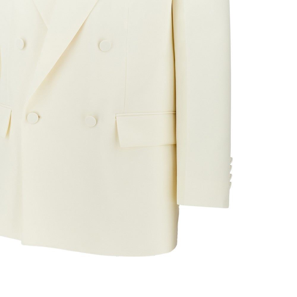 Technical panama double-breasted jacket