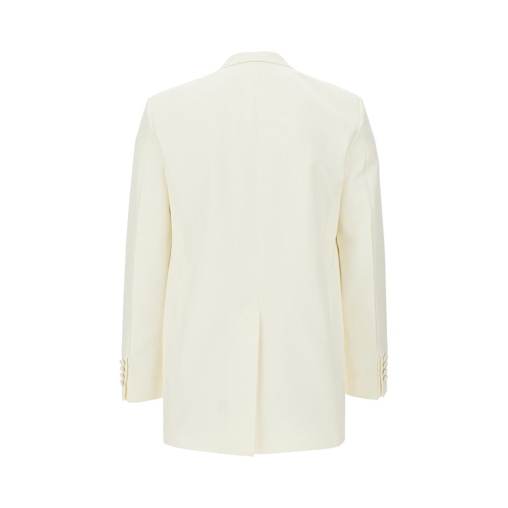 Technical panama double-breasted jacket