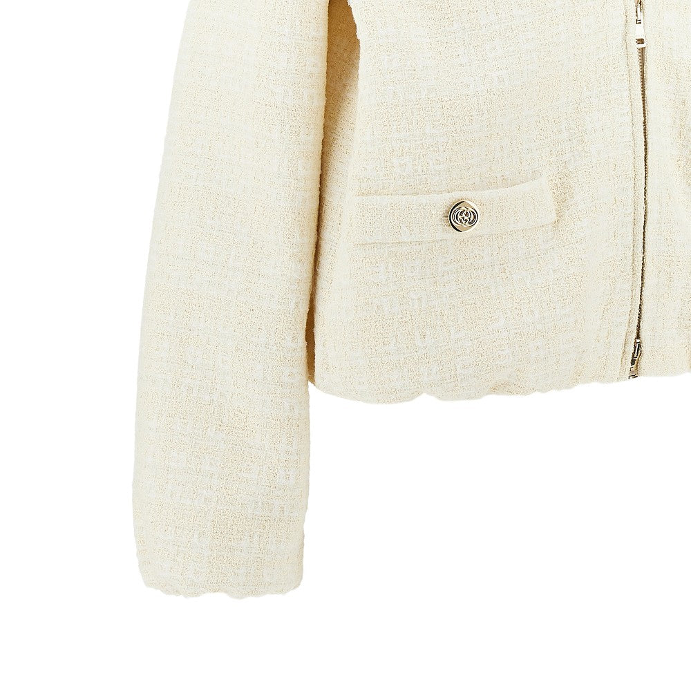 Tweed jacket with zip closure