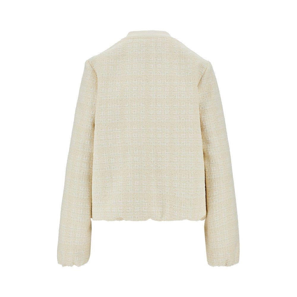 Tweed jacket with zip closure