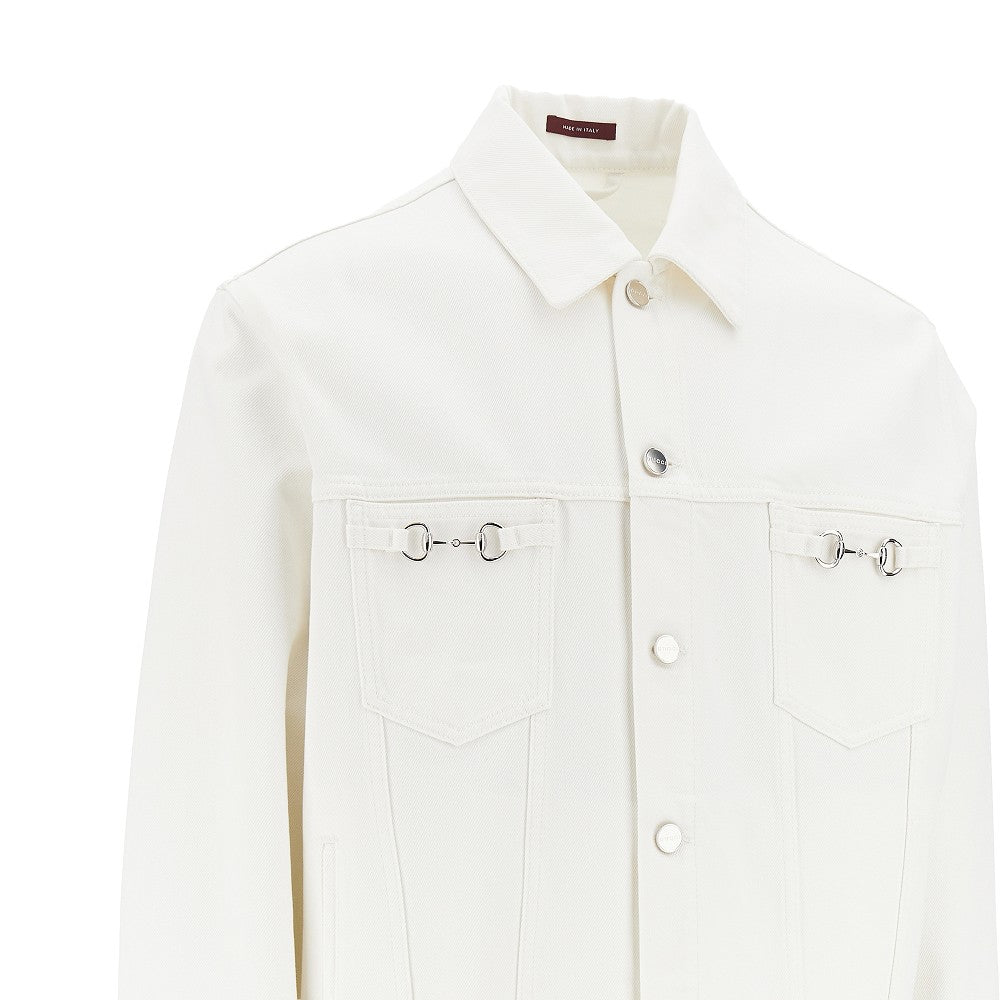 Denim jacket with Horsebit details
