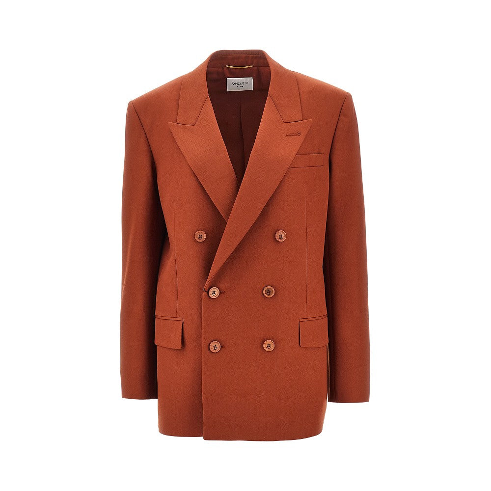 Gabardine oversized double-breasted jacket