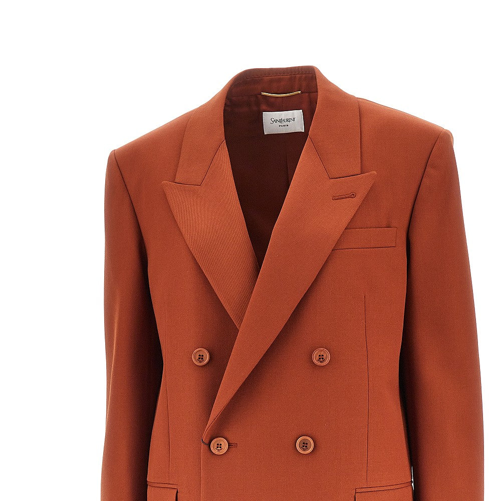 Gabardine oversized double-breasted jacket