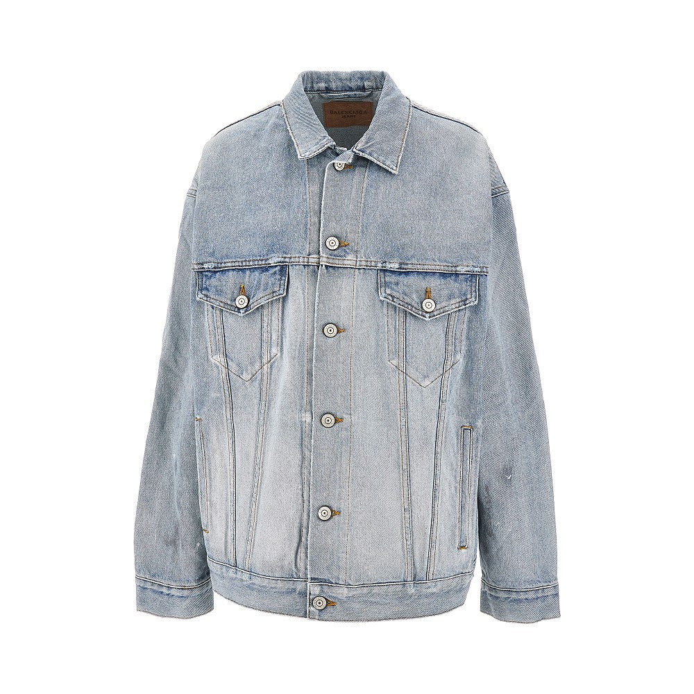 Giacca in denim con stampa 'Masking Tape'