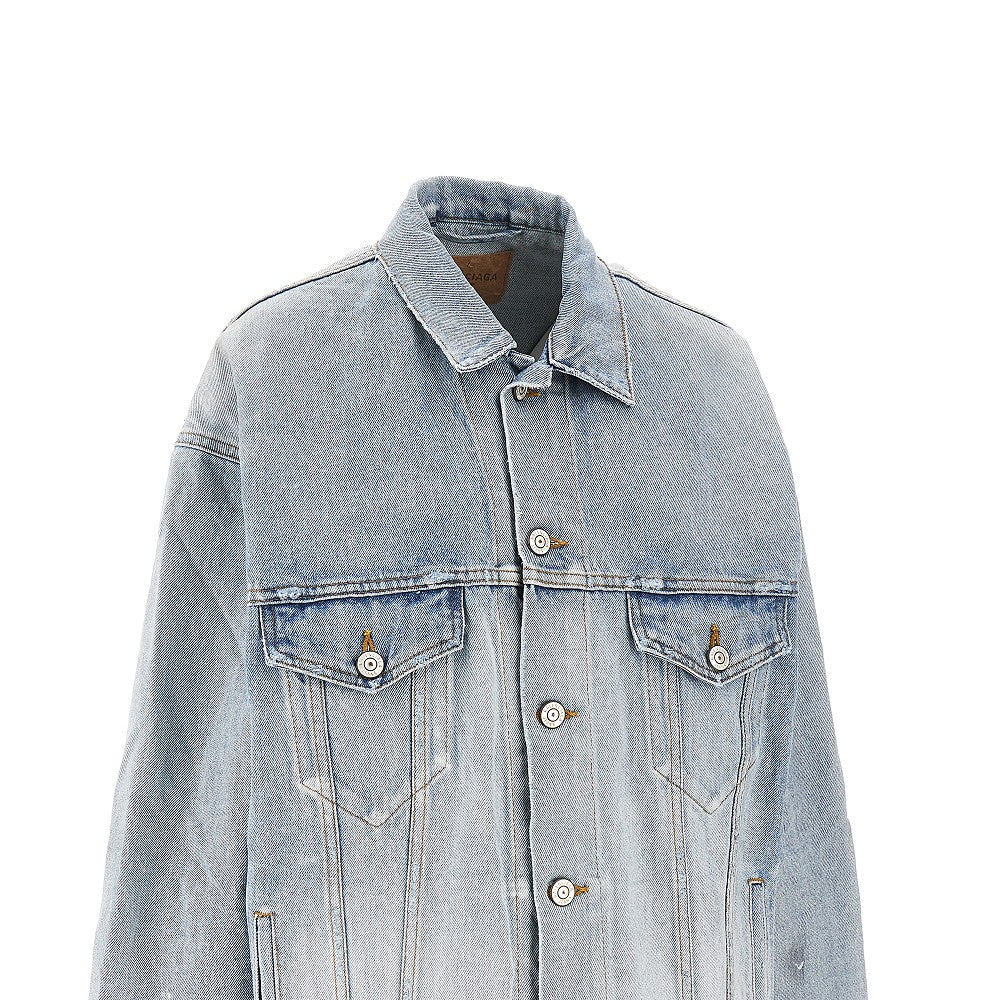 Giacca in denim con stampa 'Masking Tape'