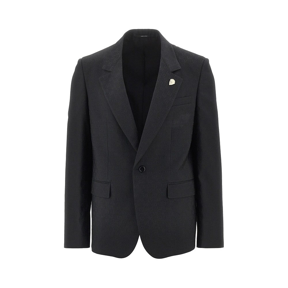 Giacca monopetto in misto lana GG