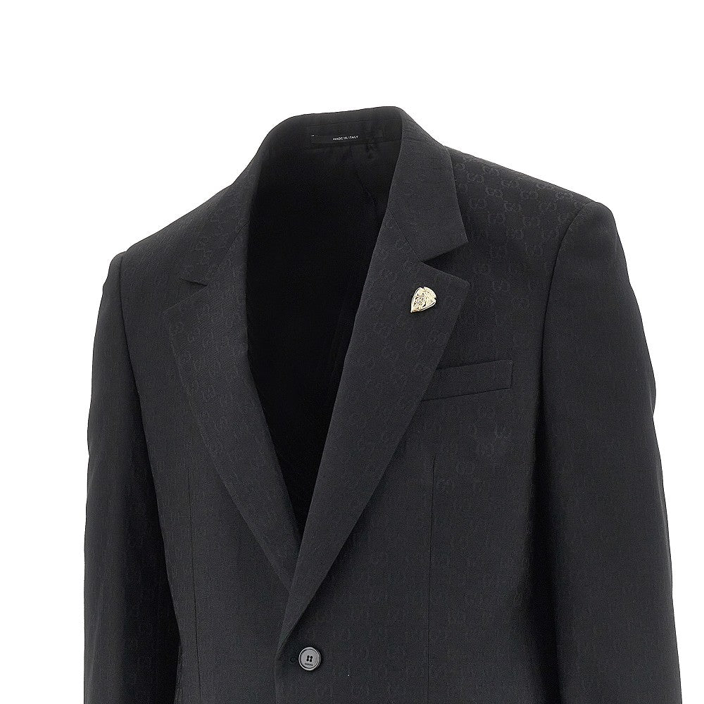Giacca monopetto in misto lana GG