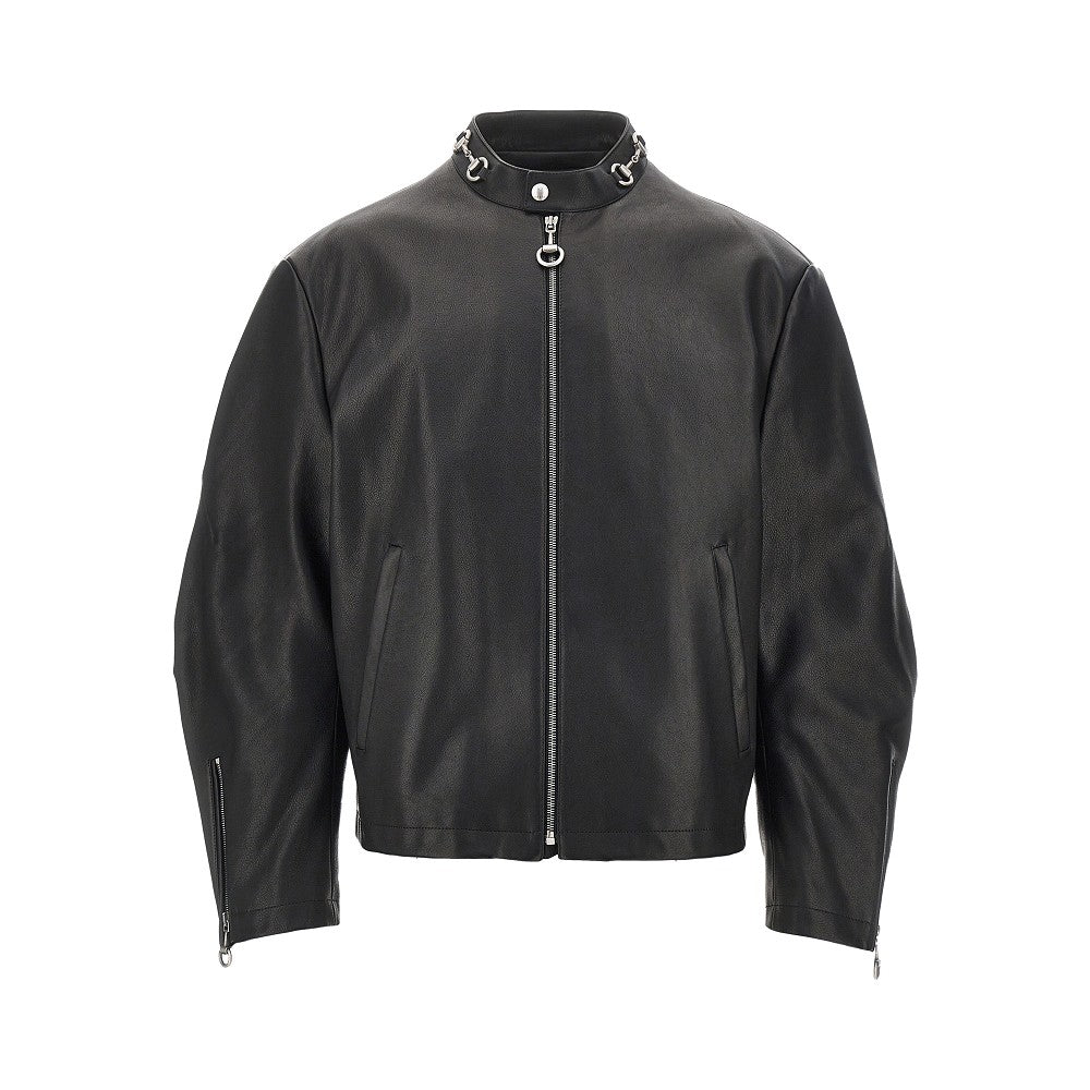 Giacca in pelle con dettagli Horsebit