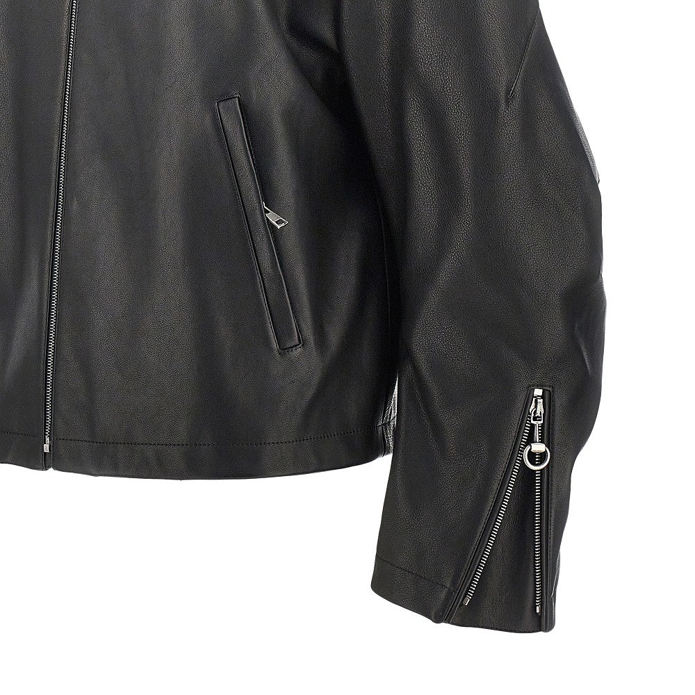 Giacca in pelle con dettagli Horsebit