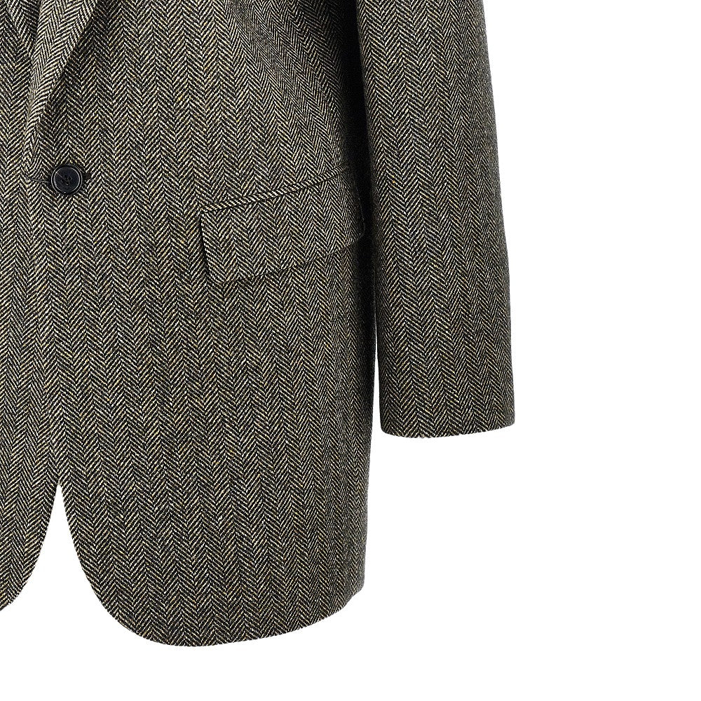 Wool jacket with herringbone motif