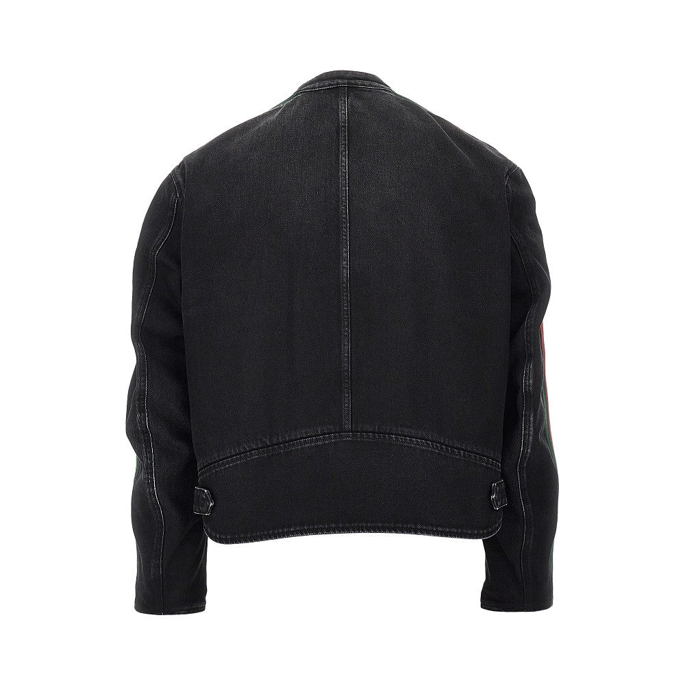Denim jacket with Web ribbon
