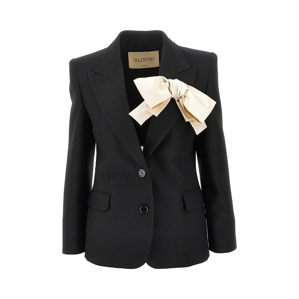 Giacca in Crepe Couture con fiocco in satin