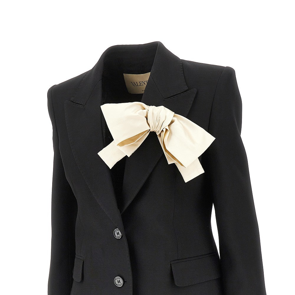 Giacca in Crepe Couture con fiocco in satin