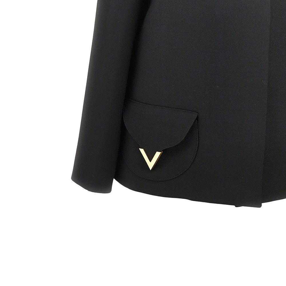 Giacca in Crepe Couture con dettagli V Gold