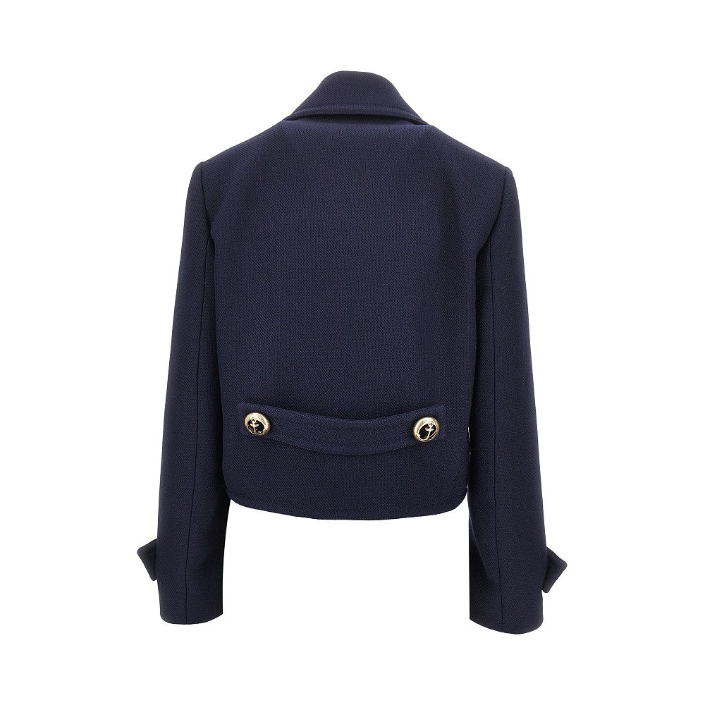 Textured wool cropped jacket
