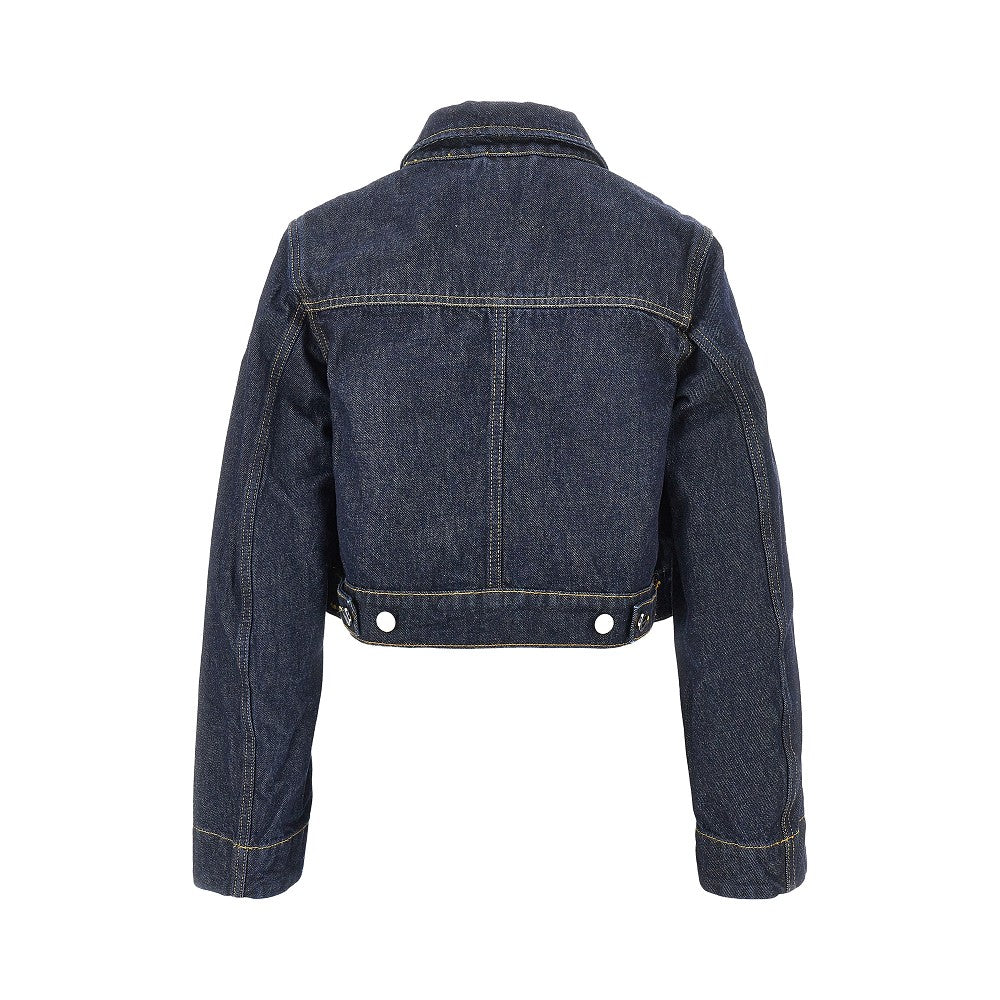 Giacca cropped in denim