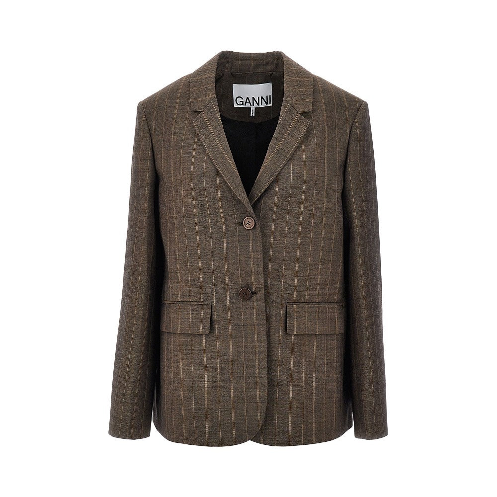 Wool jacket with pinstriped motif