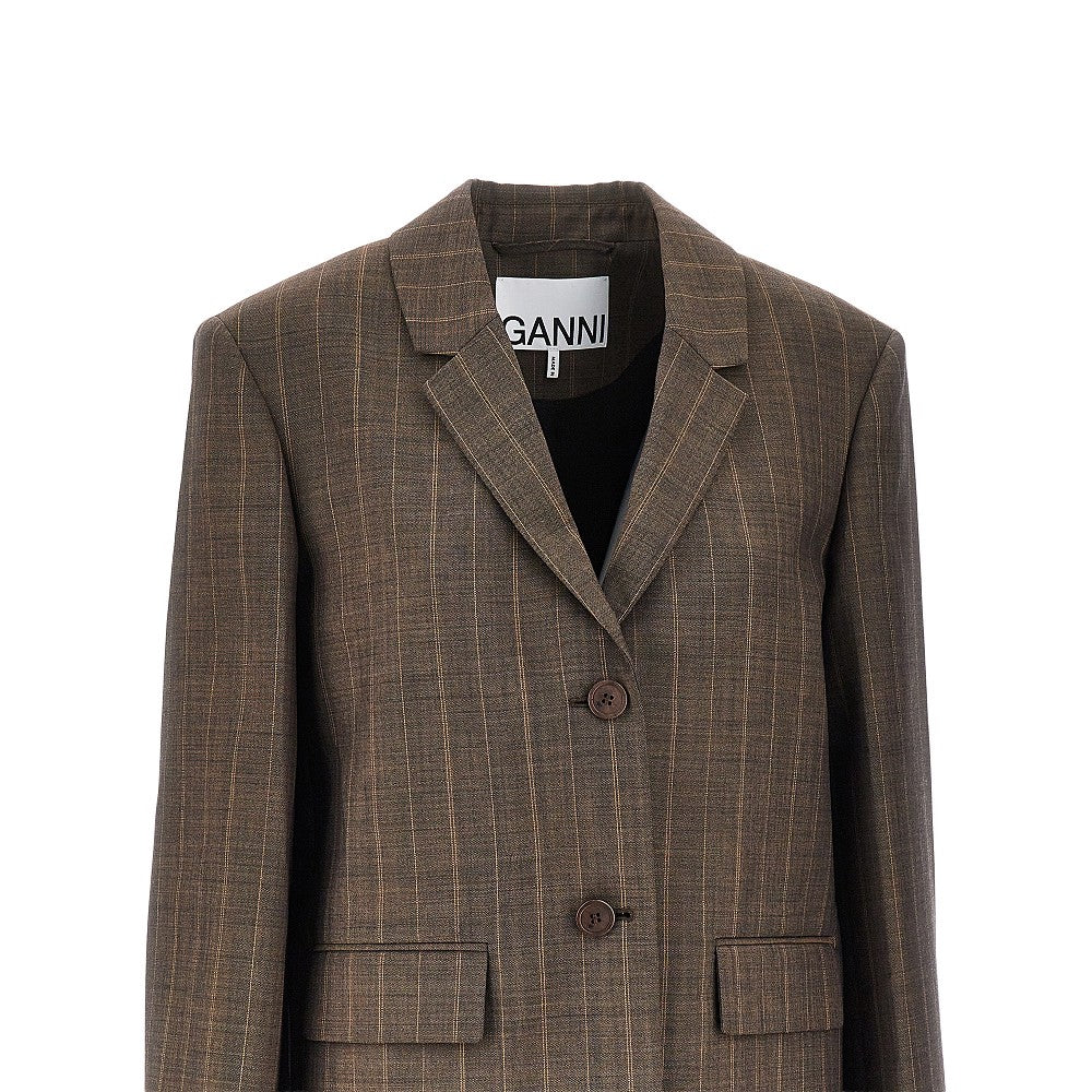 Wool jacket with pinstriped motif