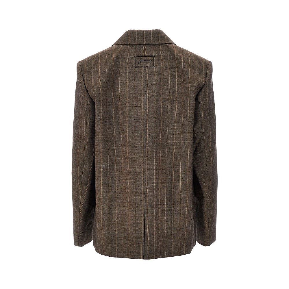 Wool jacket with pinstriped motif