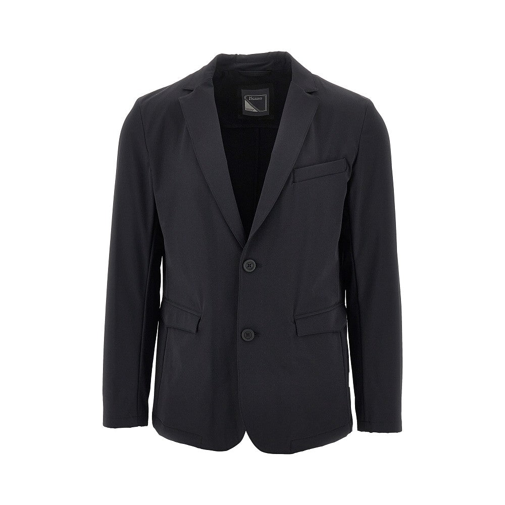 Nylon twill single-breasted jacket