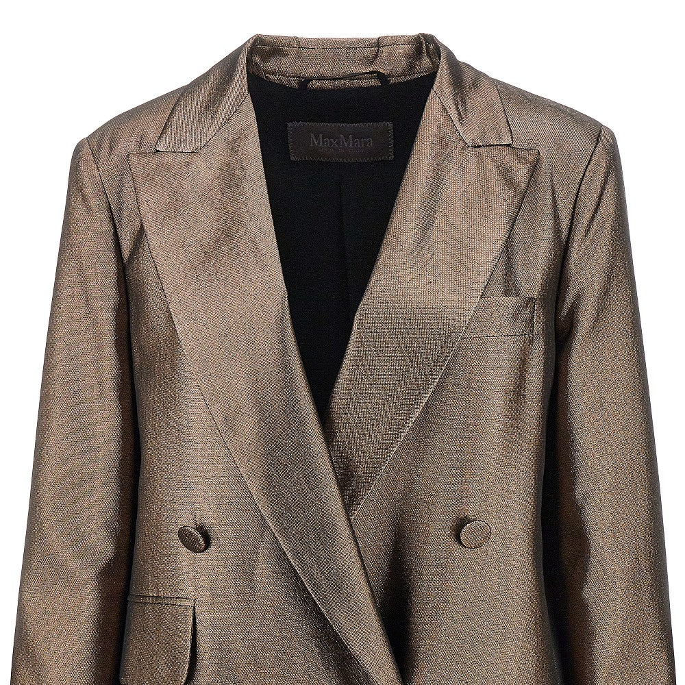 Lamé charmeuse double-breasted jacket