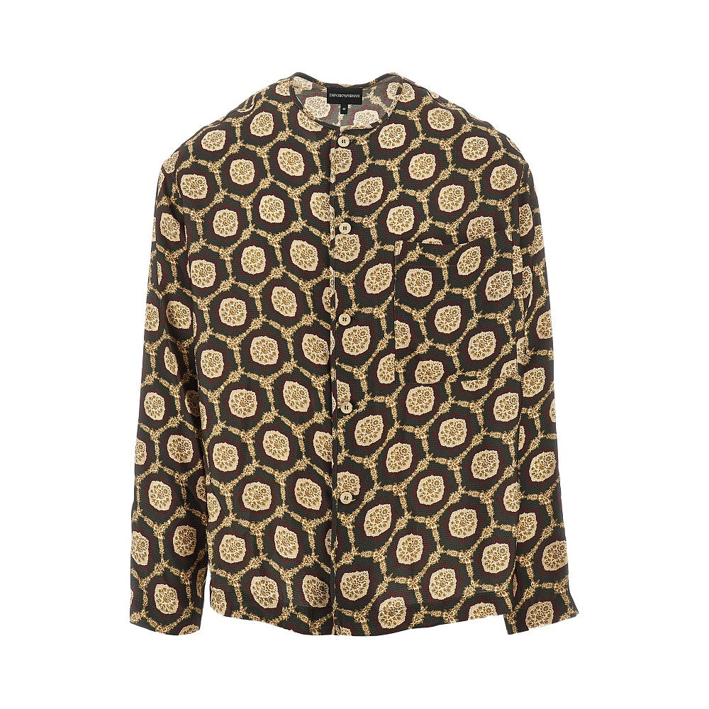 Printed viscose shirt jacket